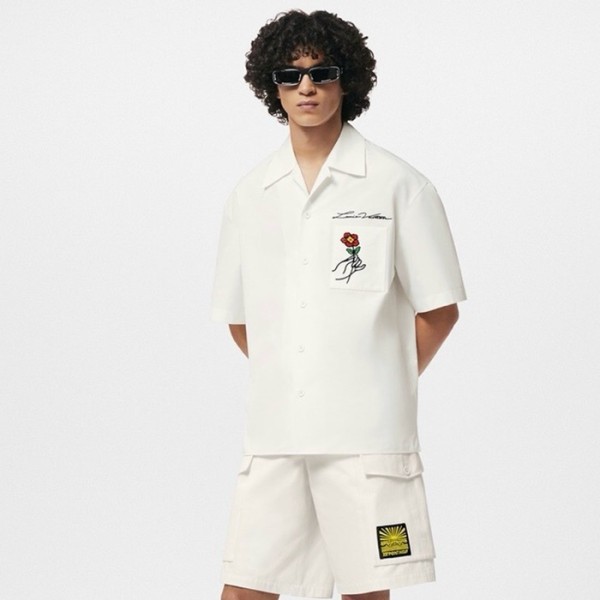 ✨루이비통 남성 화이트 반팔 셔츠 - Louis vuitton Mens White Shirts - lvc374x