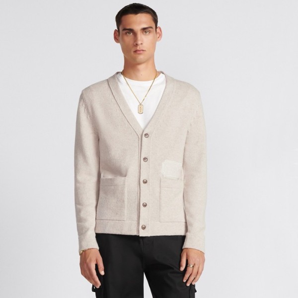 ✨디올 남성 베이지 브이넥 가디건 - Dior Mens Beige Cardigan - dic386x