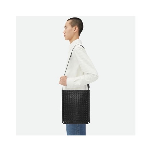 ❤보테가 베네타 남성 블랙 플랫 루프 - Bottega Veneta Mens Black Flat Loop - bvb467x