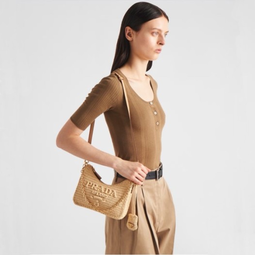 ❤프라다 여성 베이지 라탄백 - Prada Womens Beige Shoulder Bag - prb1582x