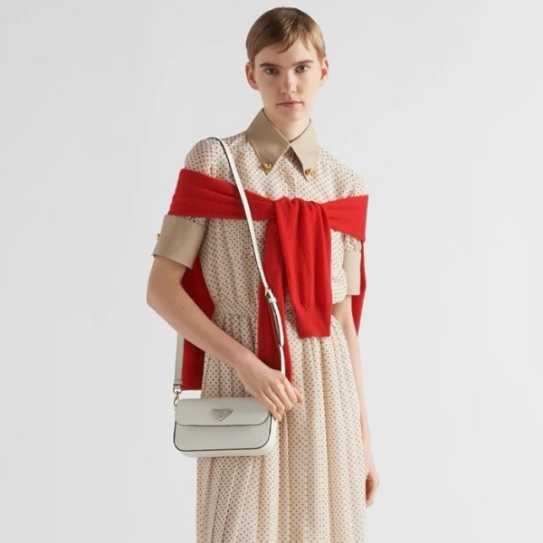 ✨프라다 여성 화이트 사피아노 숄더백 1BD356 - Prada Womens Saffiano Shoulder Bag - prb1596x