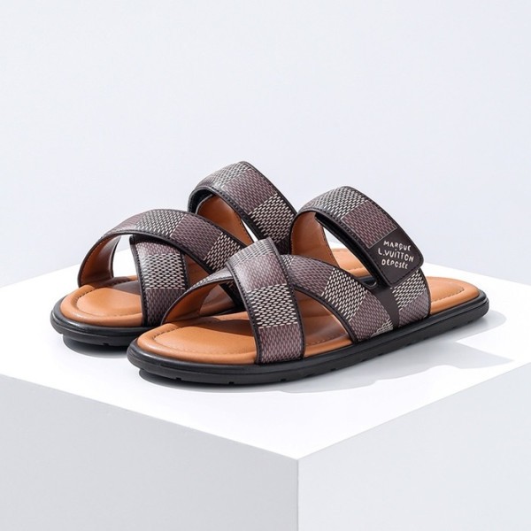 ✨루이비통 남성 브라운 슬리퍼 - Louis vuitton Mens Brown Slippers - lvs591x