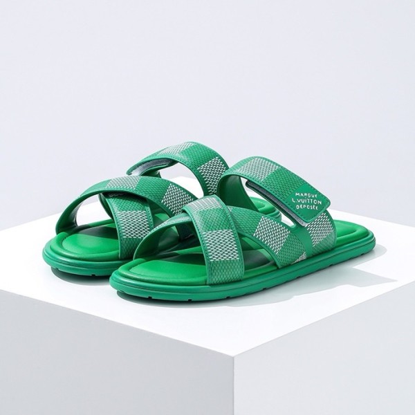 ✨루이비통 남성 그린 슬리퍼 - Louis vuitton Mens Green Slippers - lvs596x