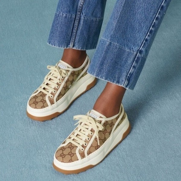 ✨매장판 구찌 여성 베이지 스니커즈 - Gucci Womens Beige Sneakers - gus627x