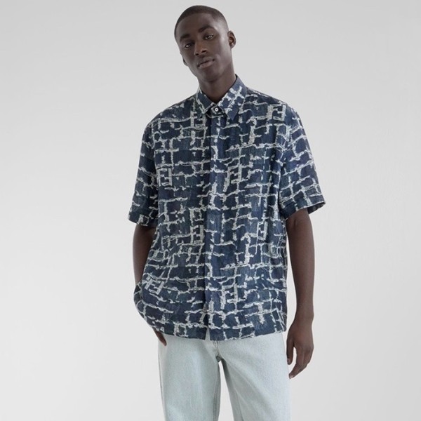 ✨펜디 남성 블랙 반팔 셔츠 - Fendi Mens Black Shirts - fec637x