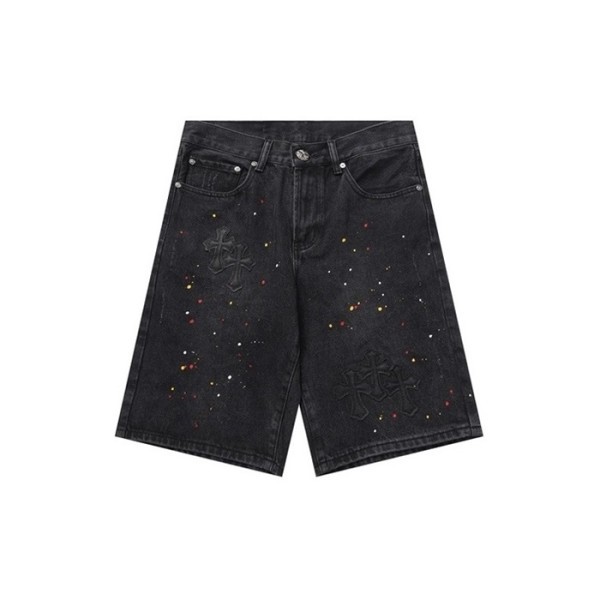 ✨크롬하츠 남성 블랙 반바지 - Chrom Hearts Black Half-pants - chc791x