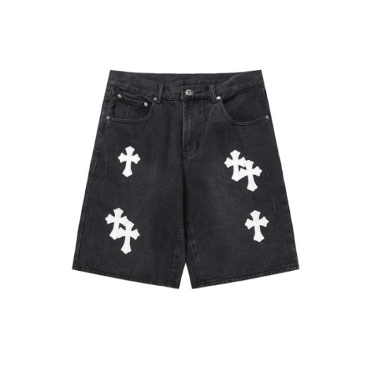 ❤크롬하츠 남성 블랙 반바지 - Chrom Hearts Black Half-pants - chc792x