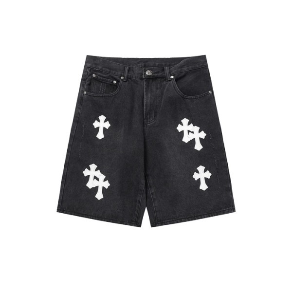 ✨크롬하츠 남성 블랙 반바지 - Chrom Hearts Black Half-pants - chc792x