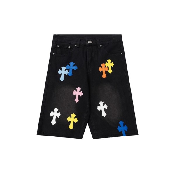✨크롬하츠 남성 블랙 반바지 - Chrom Hearts Black Half-pants - chc795x