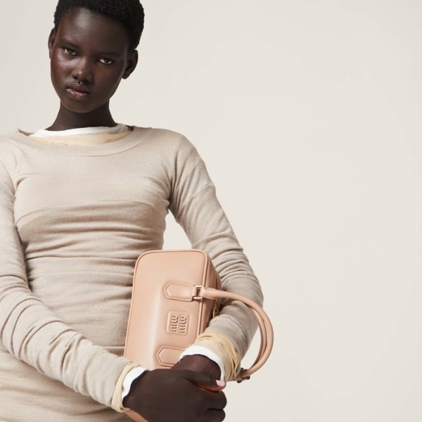 ✨미우미우 여성 누드 베이지 아르카디 볼링백 - Miumiu Womens Arcadie Bag - mib1987x