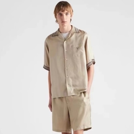❤프라다 남성 베이지 반팔 셔츠  - Prada Mens Beige Shirts - prc873x