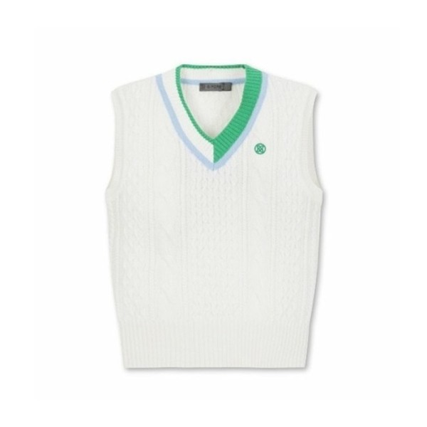 ✨[G/FORE] 지포어 여성 브이넥 울/캐시미어 블렌드 박스핏 베스트 - gol49x