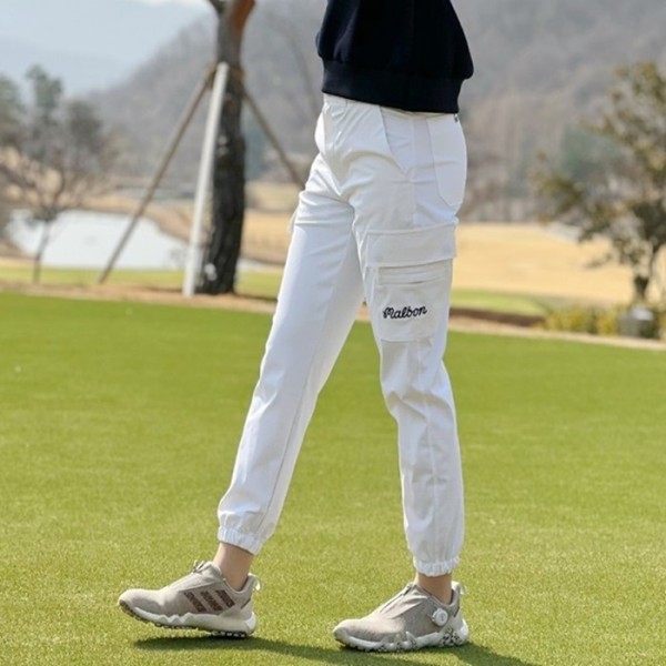 ✨[MALBON] 말본 여성 치노 조거 하이 웨이스트 팬츠 - gol144x