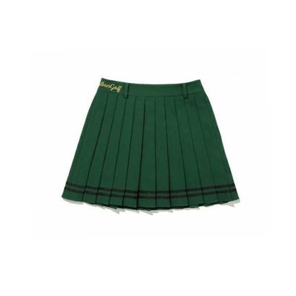 ✨[MALBON] 말본 여성 스페이스 버킷 컬러라인 플리츠 스커트 - gol154x