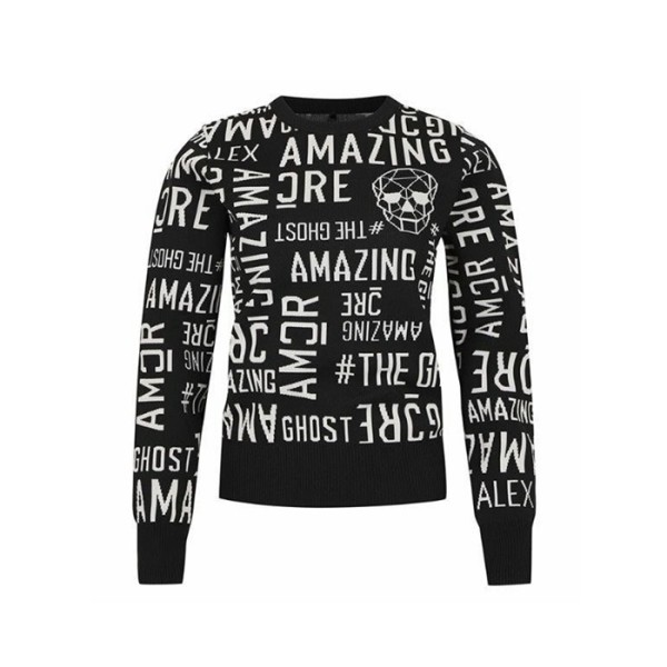 ✨[AMAZINGCRE] 어메이징크리 여성 에어로핏 워딩 라운드넥 스웨터 - gol303x