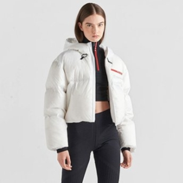 ✨프라다 여성 크롭 테크니컬 다운 자켓 - Prada Womens Black Down Padding- prc902x