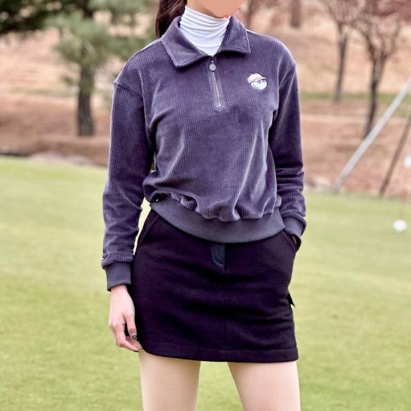 ✨[MALBON] 말본 여성 버킷 코르듀이 집업 티셔츠 - gol347x