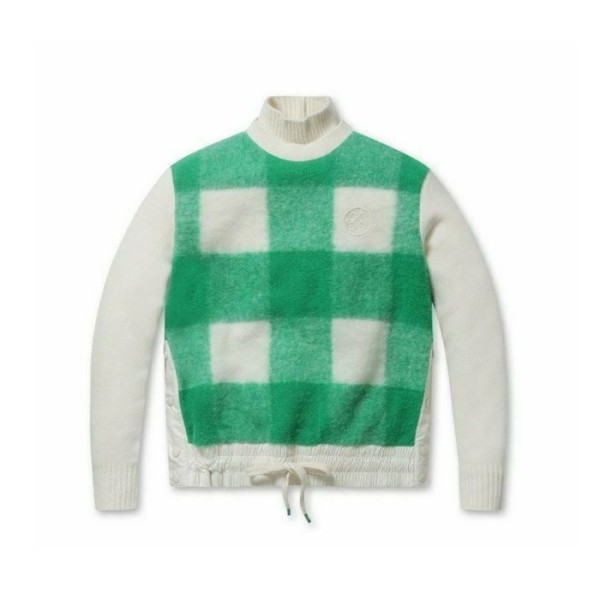 ✨[G/FORE] 지포어 여성 퍼지 체크 크루넥 니트 - gol423x