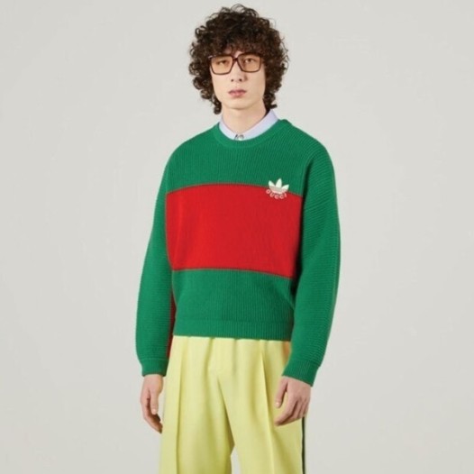 ❤구찌 x 아디다스 남성 배색 라운드 니트 - Gucci Mens Round Knits - guc908x