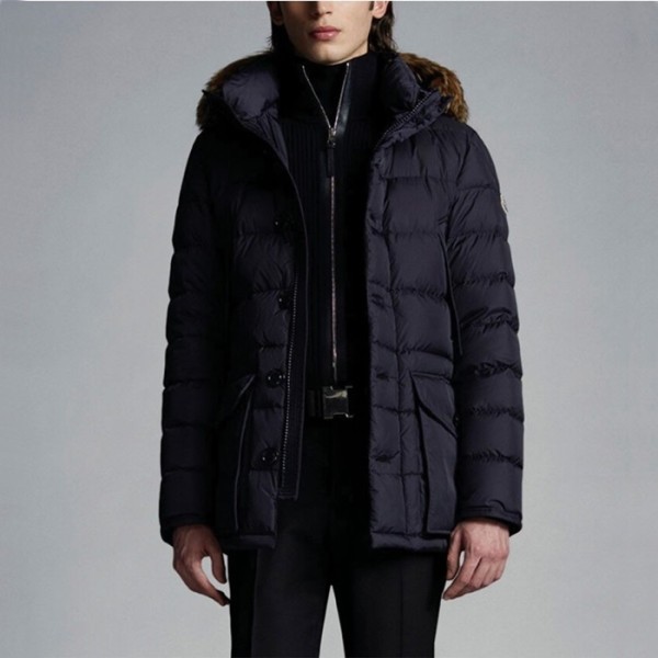 ✨몽클레어 남성 클루니 패치 로고 다운 패딩 - Moncler Mens Navy Down Padding - moc915x