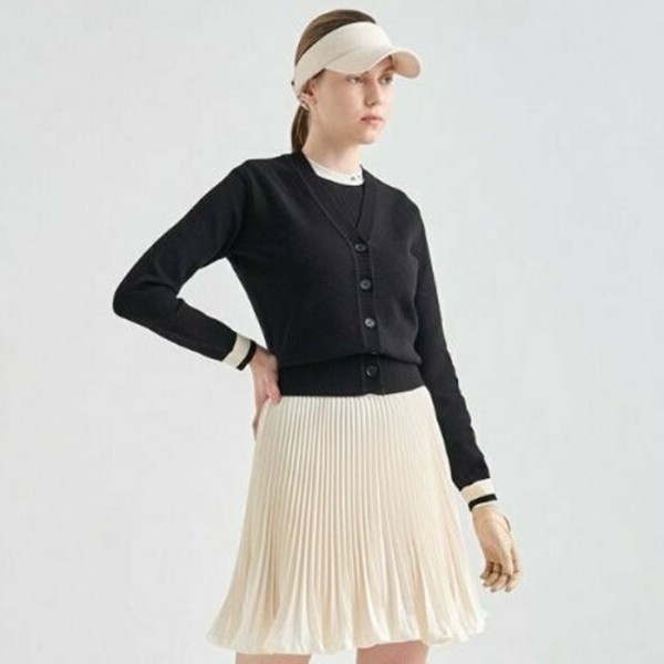 ✨[LANVIN BLANC] 랑방블랑 여성 엠보스드 로고 니트 가디건 - gol510x