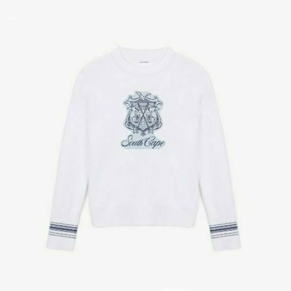 ✨[SOUTHCAPE] 사우스케이프 여성 아트웍 와펜 라운드 니트 풀오버 - gol573x