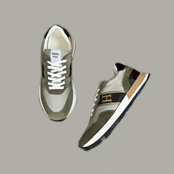 ✨에르메스 남성 엔볼 카키 스니커즈 - Hermes Mens Khaki Sneakers - hes714x