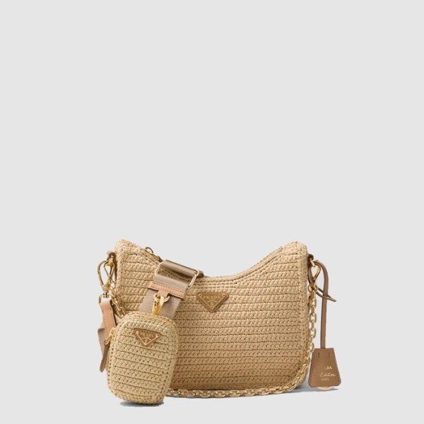 ✨프라다 여성 리에디션 테수토 1BH204 - Prada Womens Beige Hobo Bag - prb2045x