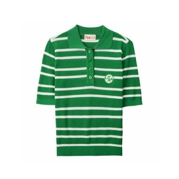 ✨[UTAA] 유타 여성 퍼트 스트라이프 니트 PK 티셔츠 - gol907x