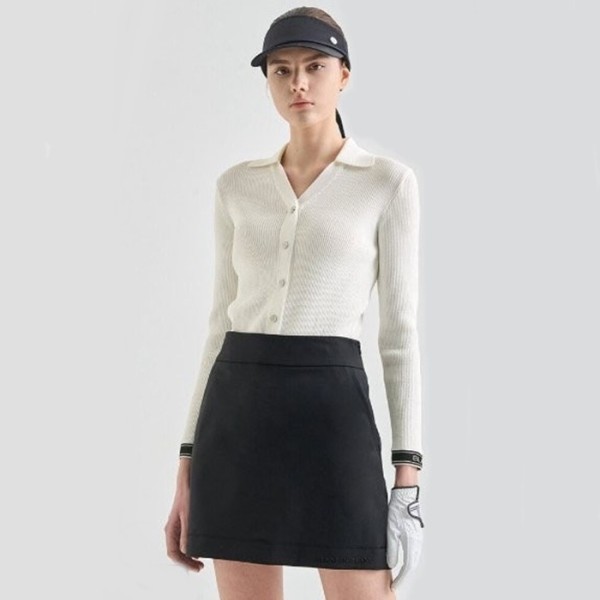 ✨[LANVIN BLANC] 랑방블랑 여성 리브드 칼라 가디건 - gol943x