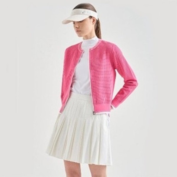 ✨[LANVIN BLANC] 랑방블랑 여성 울 블랜드 크로셰 니트 집업 점퍼 - gol950x