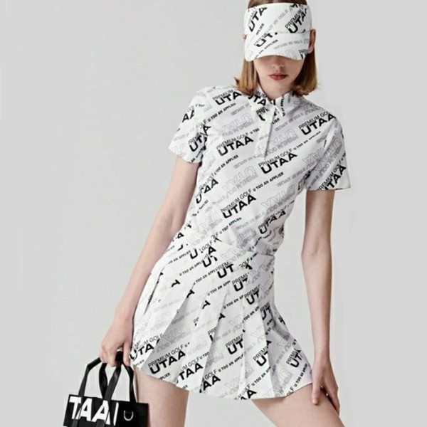 ✨[UTAA] 유타 여성 로고 슬로건 웨이브 PK 티셔츠 - gol1044x