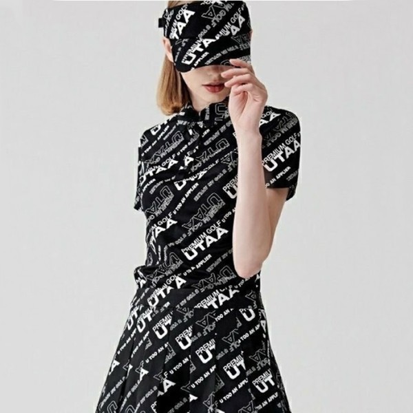 ✨[UTAA] 유타 여성 로고 슬로건 웨이브 PK 티셔츠 - gol1046x