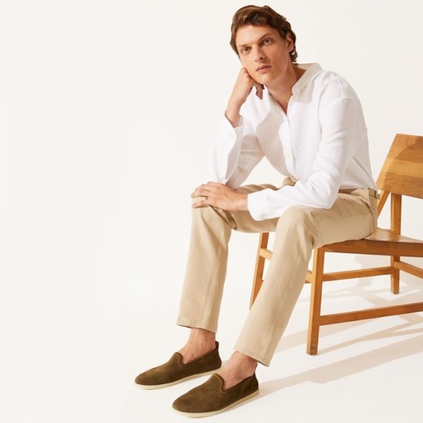 ✨로로피아나 남성 카키 로퍼 - Loro Piana Mens Summer Walk Loafer - lps772x
