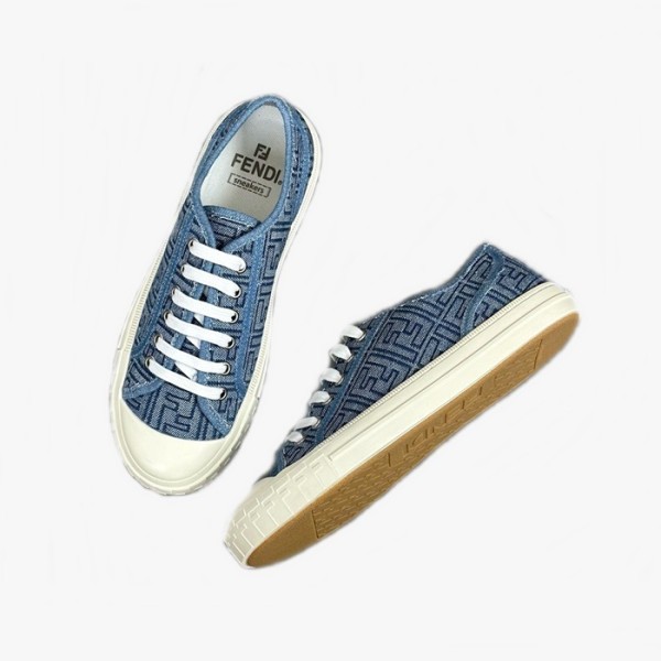 ✨펜디 남/녀 블루 스니커즈 - Fendi Unisex Blue Sneakers - fes812x