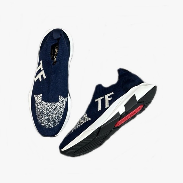 ✨톰포드 남성 네이비 스니커즈 - Tom Ford Mens Navy Sneakers - tos821x
