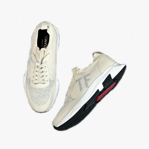 ✨톰포드 남성 아이보리 스니커즈 - Tom Ford Mens Ivory Sneakers - tos826x