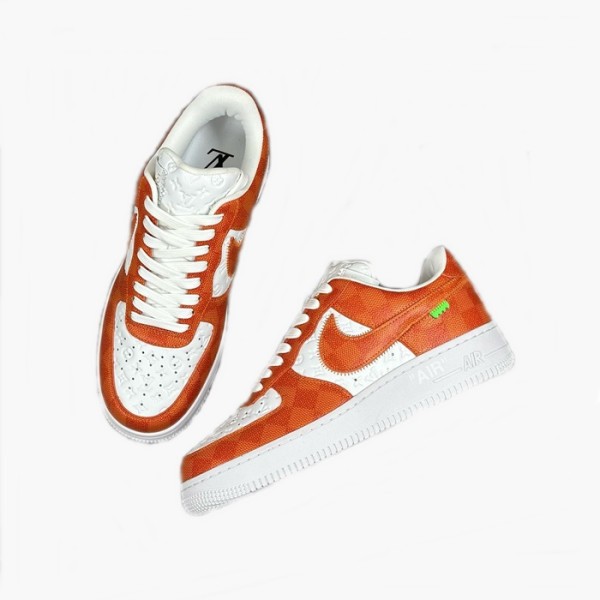 ✨루이비통 x Air Force1 남성 오렌지 스니커즈 - Louis vuitton x Air Force1 Mens Orange Sneakers - lvs837x