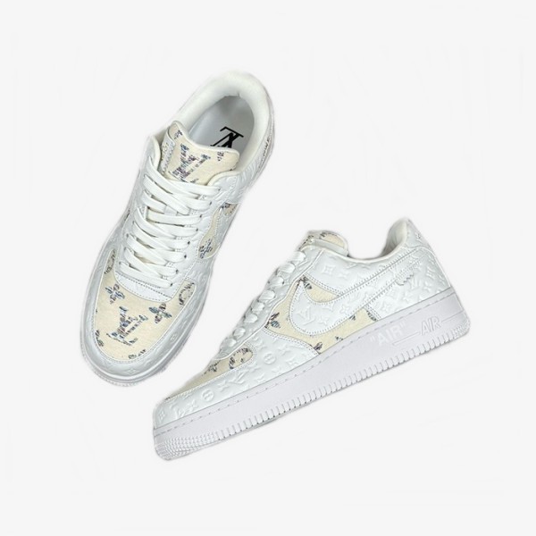 ✨루이비통 x Air Force1 남성 베이지 스니커즈 - Louis vuitton x Air Force1 Mens Beige Sneakers - lvs840x