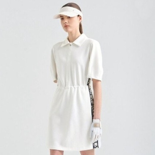 ❤[LANVIN BLANC] 랑방블랑 여성 컨트라스트 로고 라인 드레스 - gol1125x