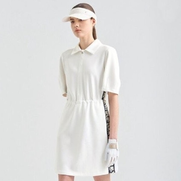 ✨[LANVIN BLANC] 랑방블랑 여성 컨트라스트 로고 라인 드레스 - gol1125x