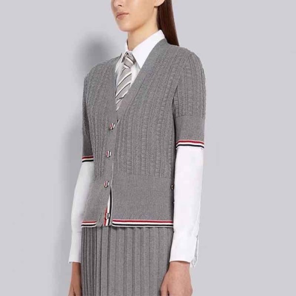 ✨톰브라운 여성 반팔 가디건 - Thom Browne Womens Cardigan - thc1240x