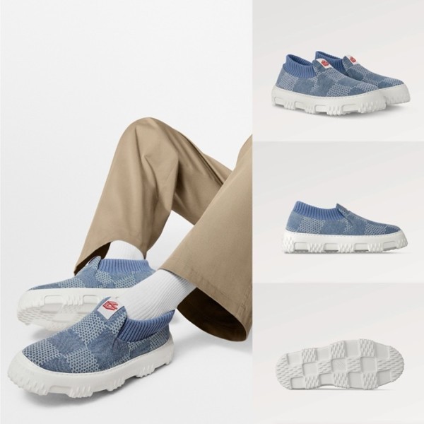 ✨루이비통 남성 다미에 블루 로퍼 - Louis vuitton Mens Blue Loafer - lvs1059x
