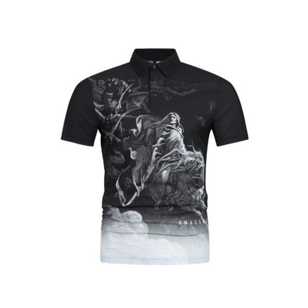 ✨[AMAZINGCRE] 어메이징크리 남성 단테 인페르노 카라 티셔츠 - gol1156x