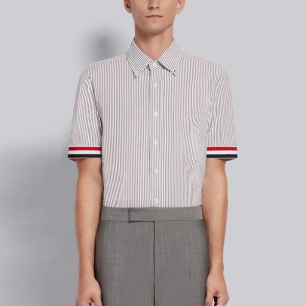 ✨톰브라운 남성 반팔 셔츠 - Thom Browne Mens Dress Shirts - thc1299x