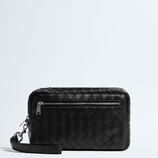 ★보테가베네타 남성 인트레치아토 손목 스트랩 파우치 - Bottega Veneta Mens Black Pouch - bvb2099x