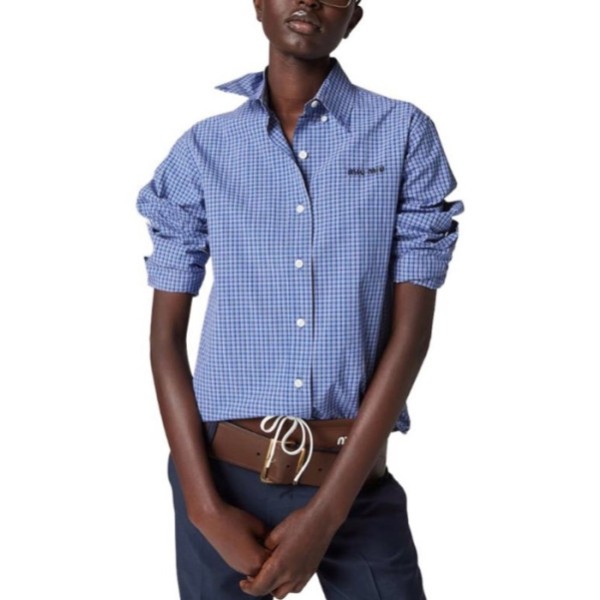 ✨미우미우 여성 체크 셔츠 - Miumiu Womens Blue Dress Shirts - mic1426x