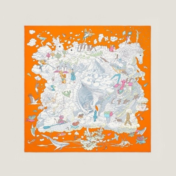 ✨에르메스 여성 오렌지 스카프 - Hermes Womens Orange Scarf - acc2237x