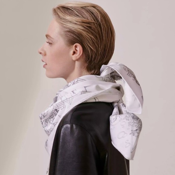 ✨에르메스 여성 화이트 스카프 - Hermes Womens White Scarf - acc2239x