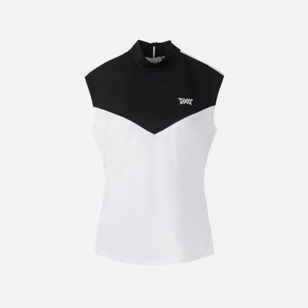 ✨PXG 여성 썸머 카라 블록 모크넥 슬리브리스 - gol1168x